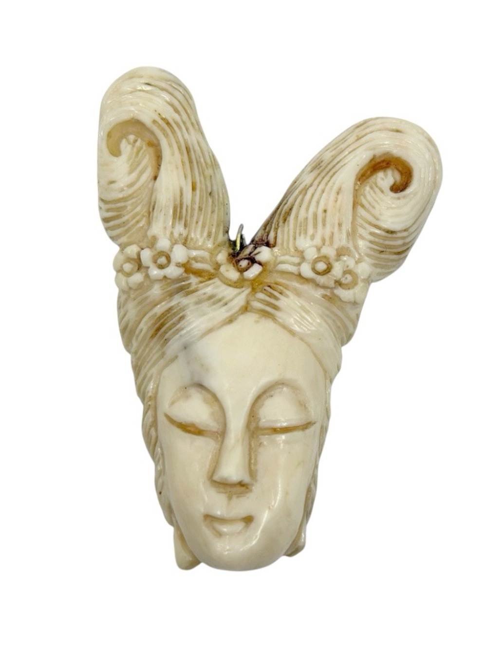 Vintage Chinese Angel Skin Coral Asian woman pendant
